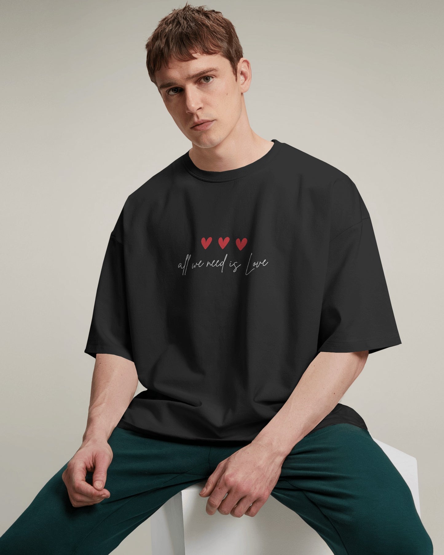 Oversized T-Shirt | Unisex Premium T-Shirt | Hearts - All we need is love