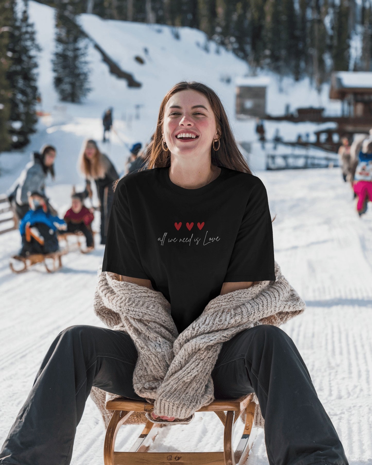Oversized T-Shirt | Unisex Premium T-Shirt | Hearts - All we need is love